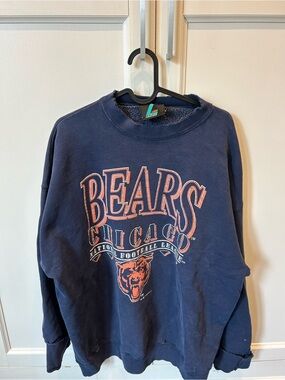 Vintage Chicago Bears Navy Graphic Crewneck Sweatshirt